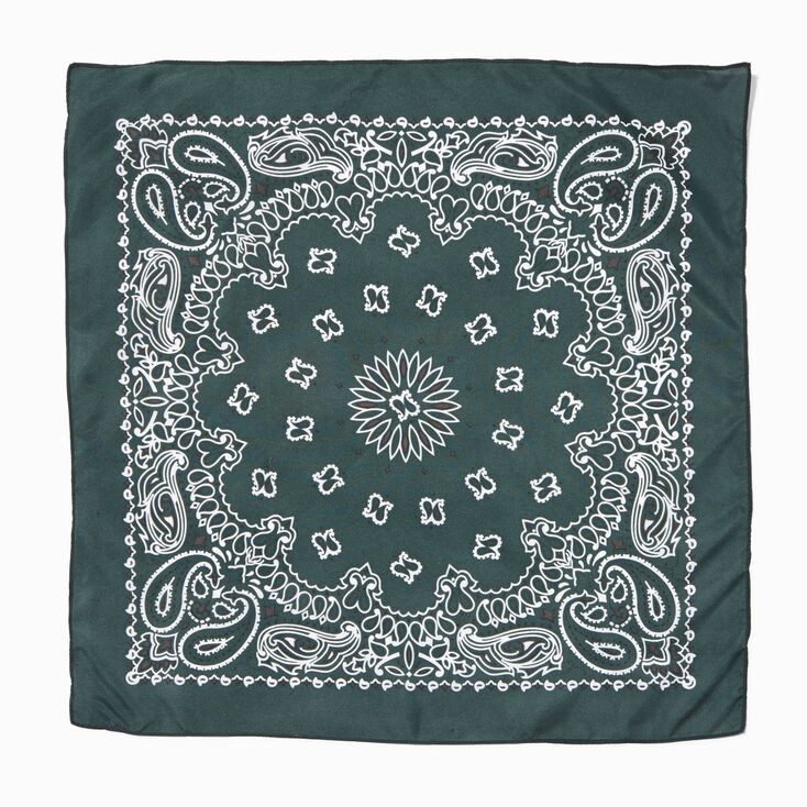 Bandeau bandana motif cachemire - Vert militaire,