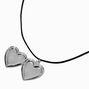 Silver-tone Angel Heart Locket Pendant Necklace,