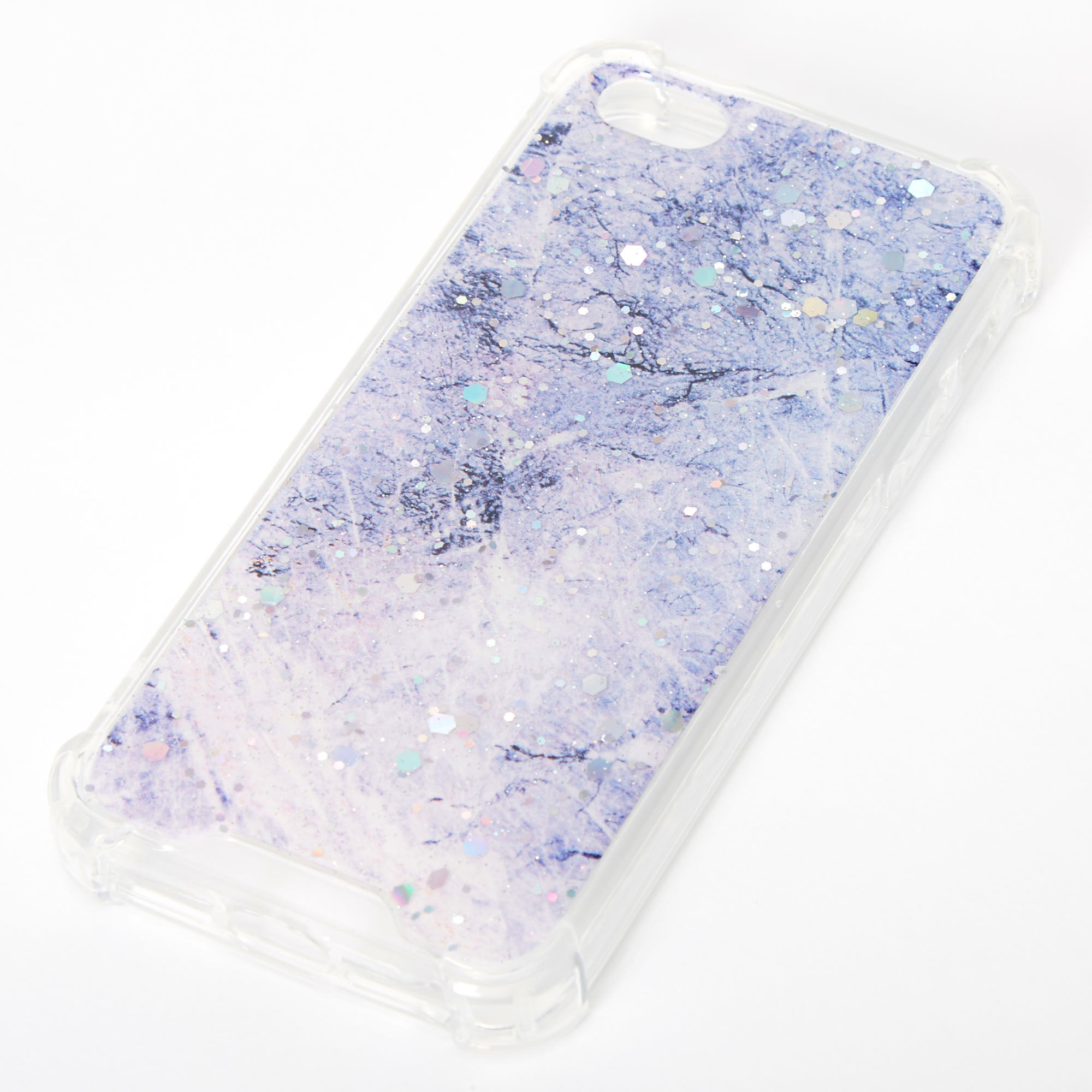Purple Glitter Marble Protective Phone Case Fits Iphone 5 5s Claire S