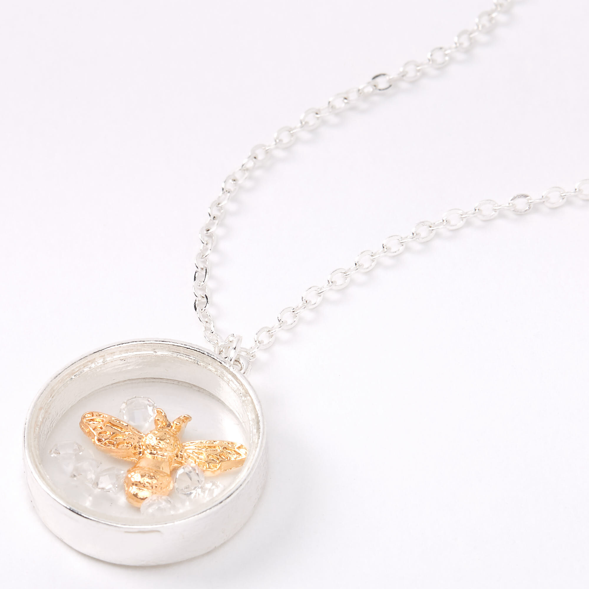Collier A Pendentif Avec Bague Abeille Couleur Doree Et Couleur