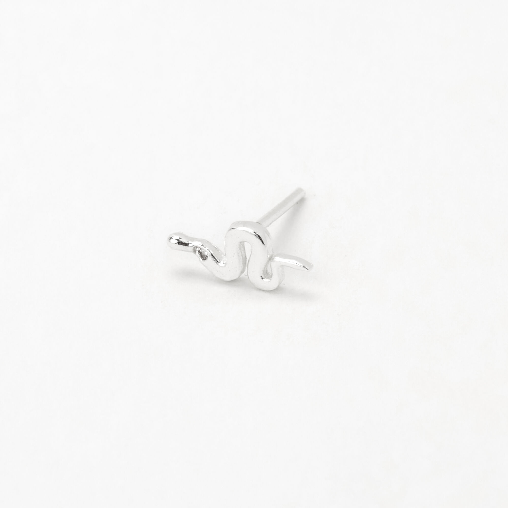 Sterling Silver 22G Cubic Zirconia Snake Nose Stud
