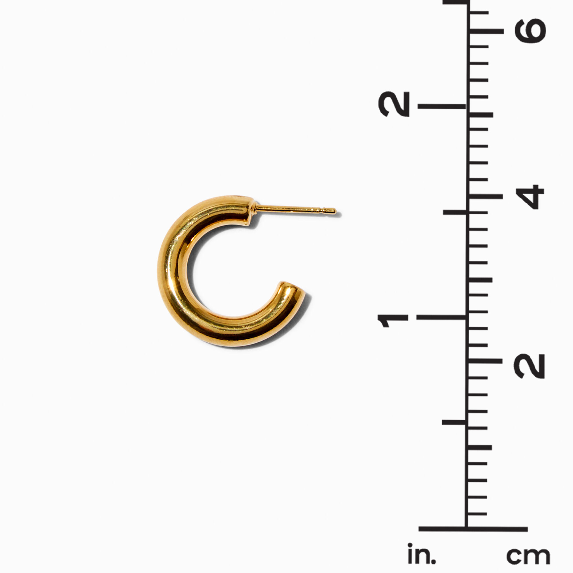 C LUXE by Claire's 18k Yellow Gold Plated 12MM Post Back Hoop Earrings,