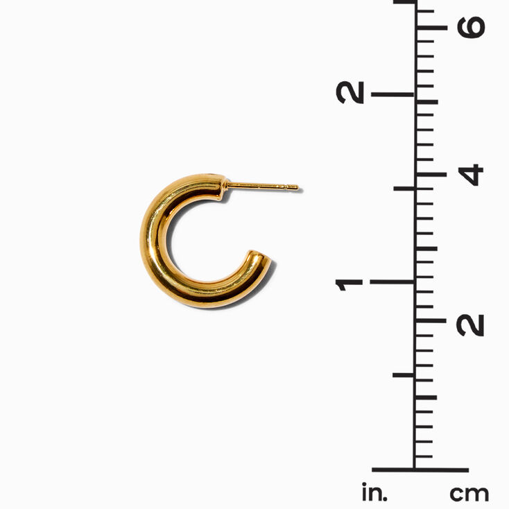 C LUXE by Claire&#39;s 18k Yellow Gold Plated 12MM Post Back Hoop Earrings,