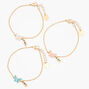 Best Friends Gold-tone Butterfly Chain Bracelets - 3 Pack,