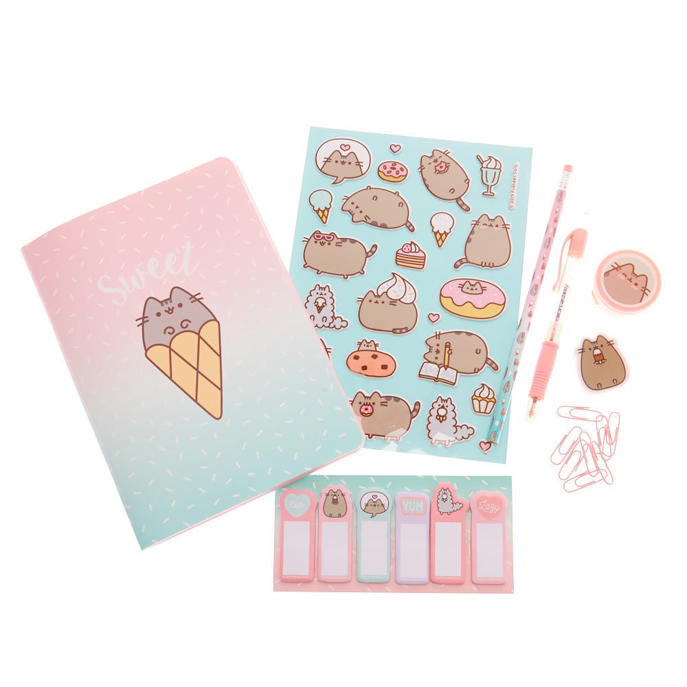 Ensemble de papeterie dégradé pastel thème sucreries Pusheen®,