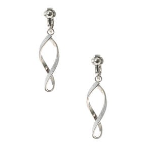 Silver-tone Twist Clip On Stud Earrings,
