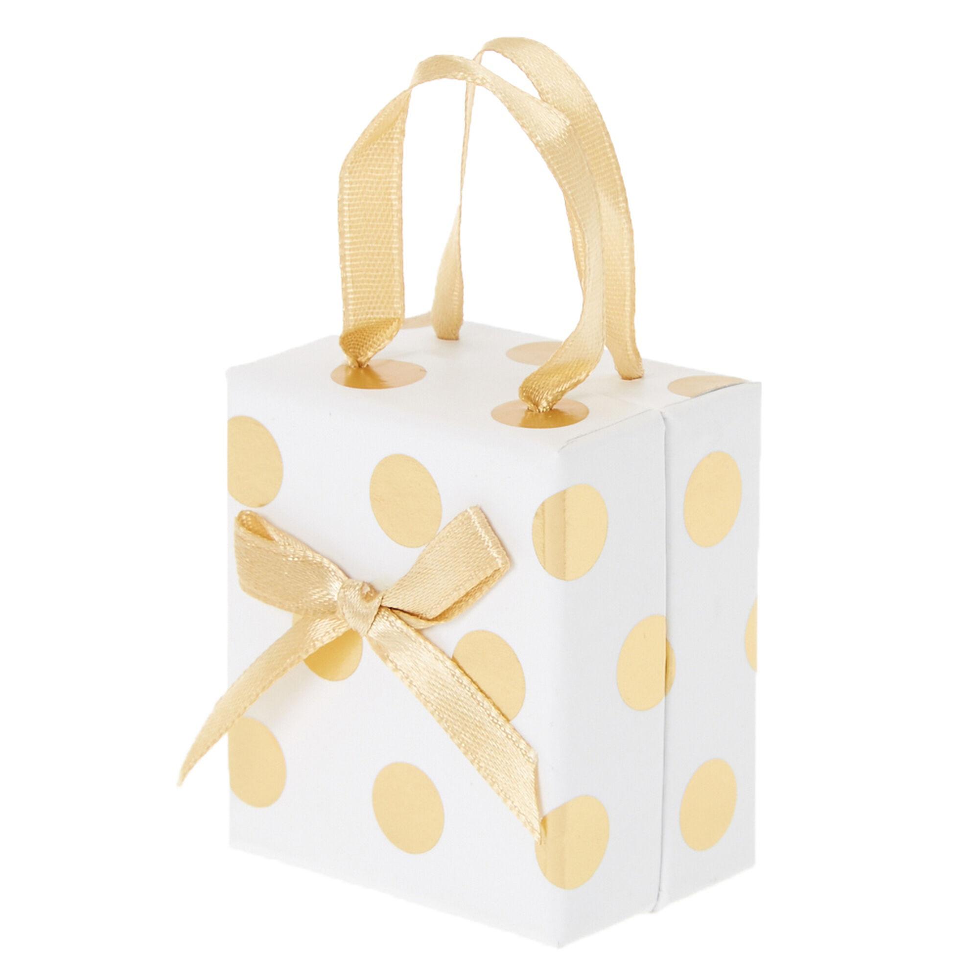 White and Gold Polka Dot Gift Box