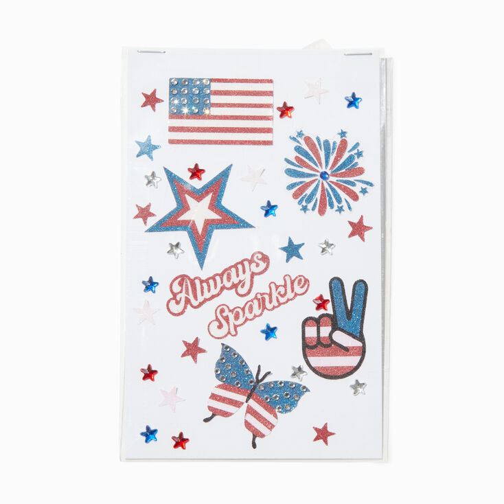 Patriotic Glittery Body Stickers,