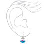 Pendantes motif globe fleurs et paillettes 2,5&nbsp;cm - Bleu,