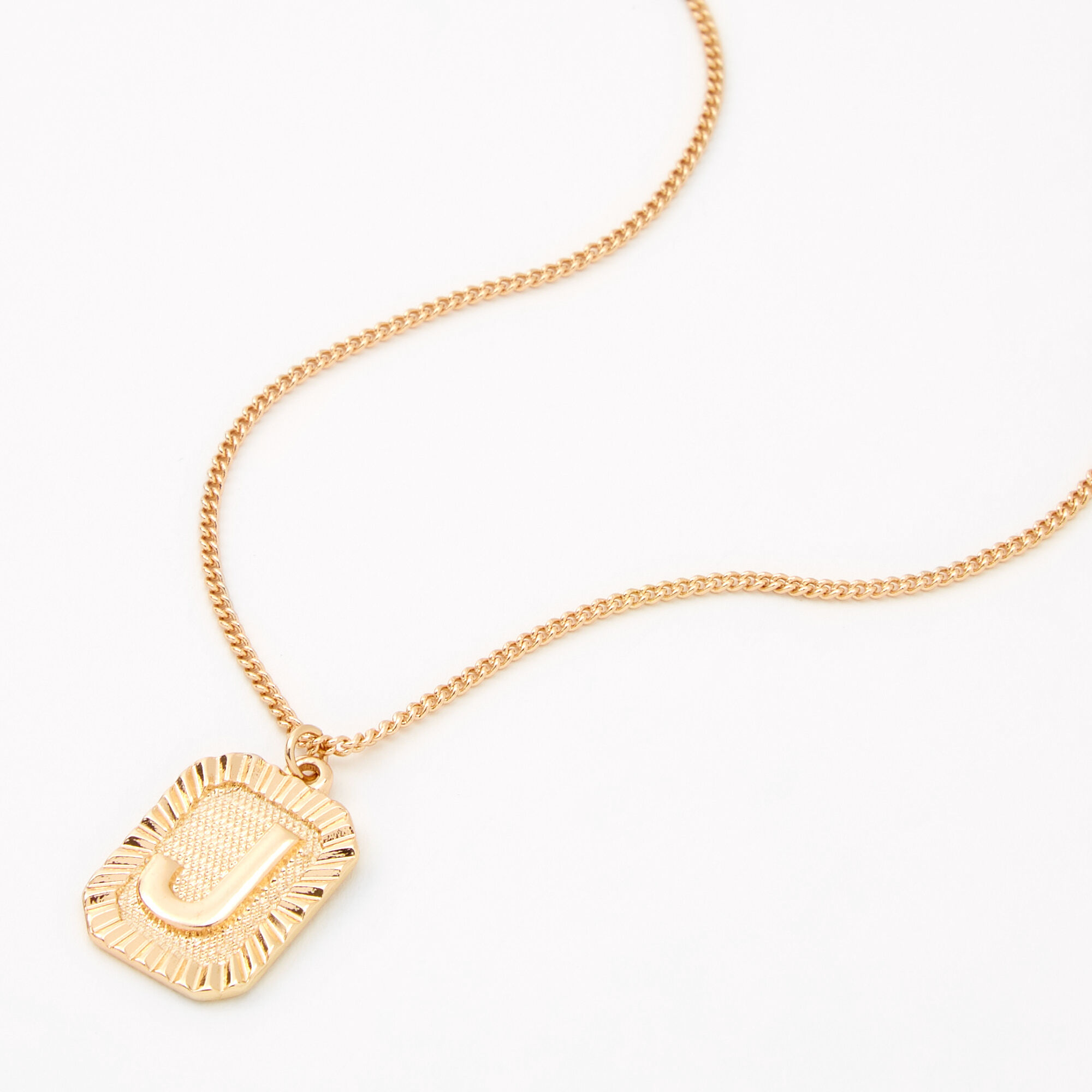 J initial shop necklace real gold