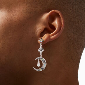 Silver-tone 2&quot; Art Deco Drop Earrings,