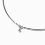 Silver-tone Cross Pendant Thin Collar Necklace,