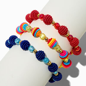 Claire&#39;s Club Textured Beaded Stretch Bracelets - 3 Pack,