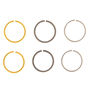 Mixed Metal 20G Solid Nose Hoop Rings - 6 Pack,