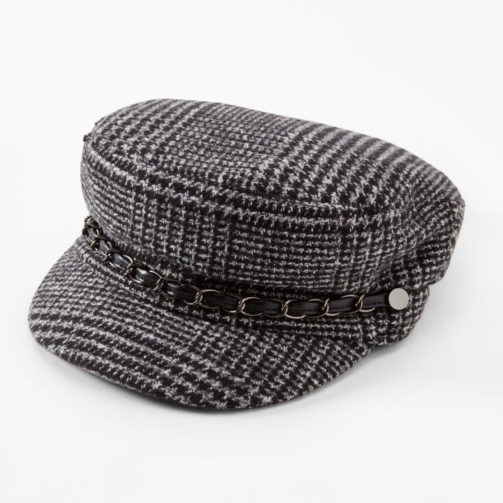 Black Tweed Captain Hat | Claire's US