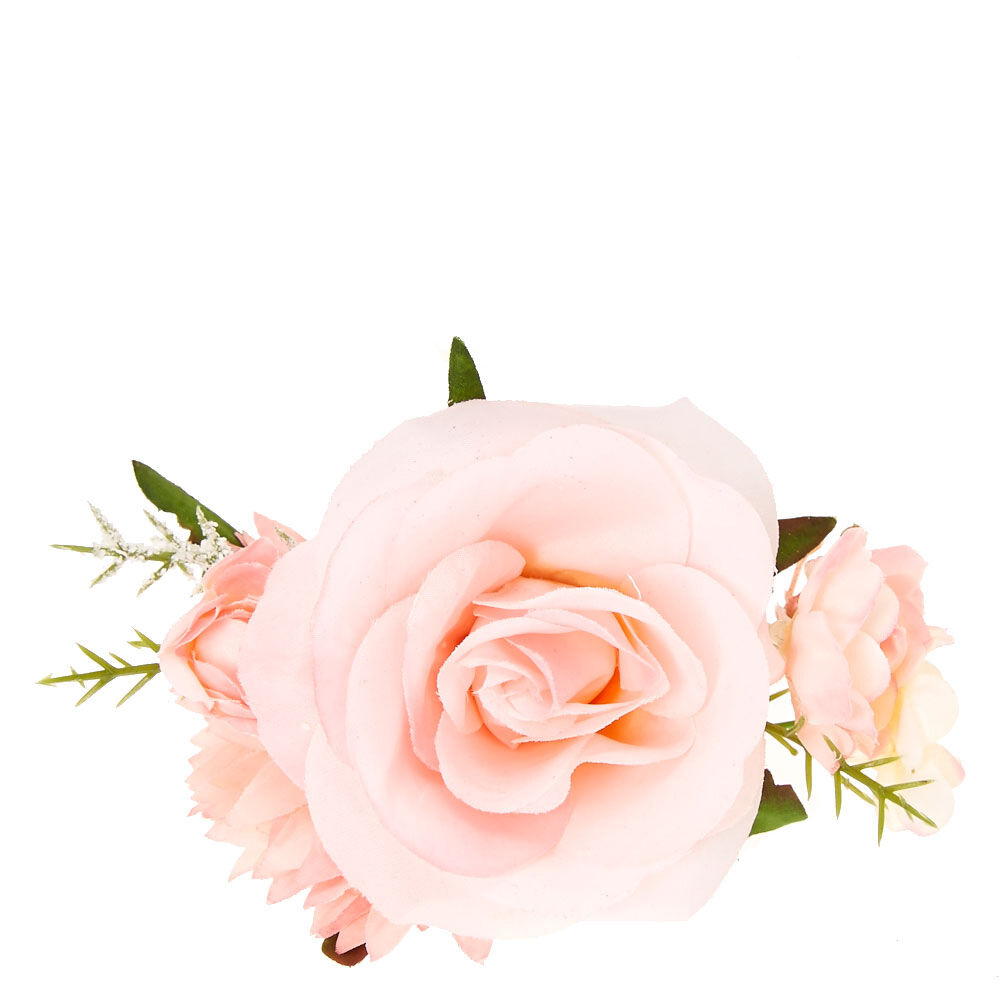 Pink rose deals hair clip