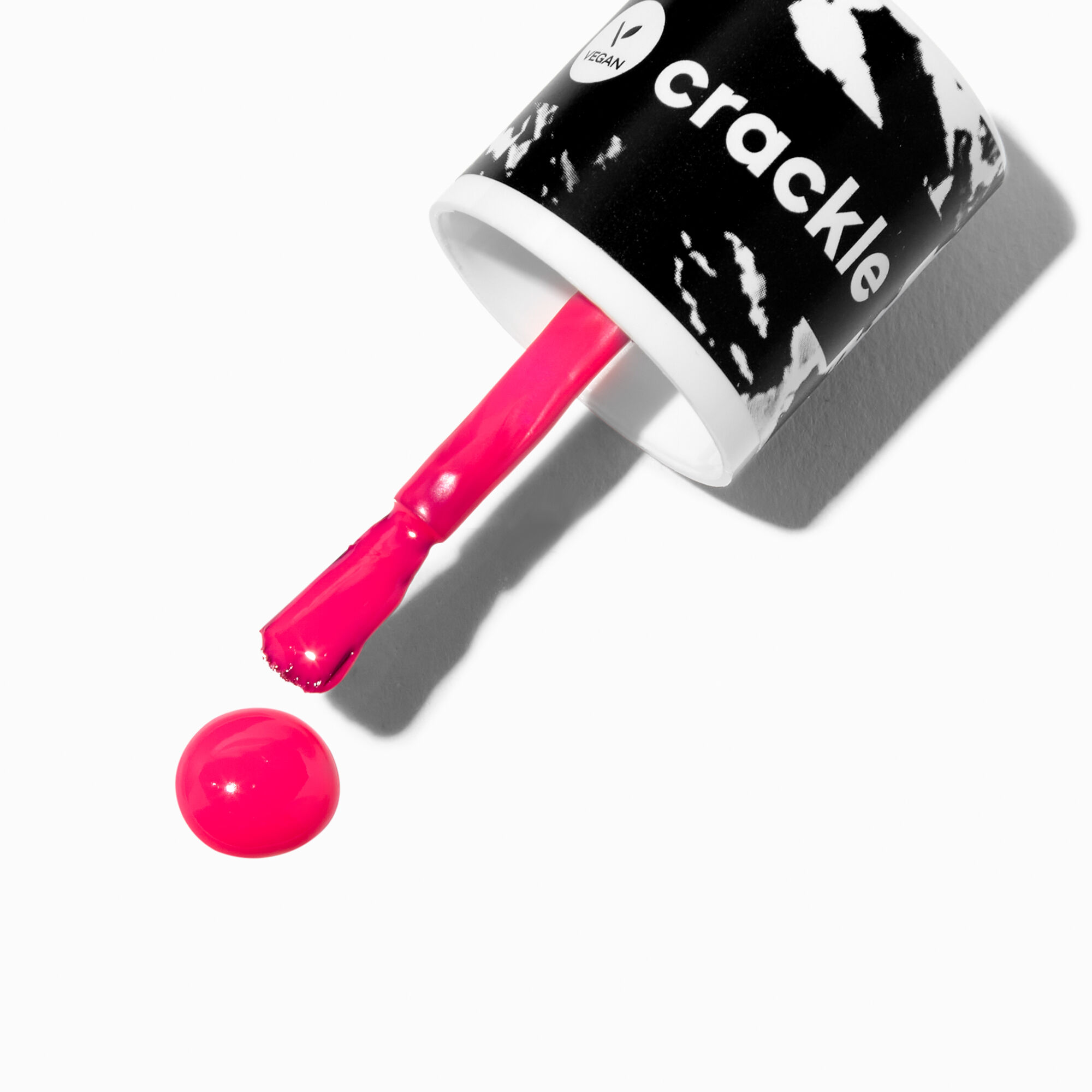 Pink & White Crackle Vegan Nail Polish Set - 2 Pack,