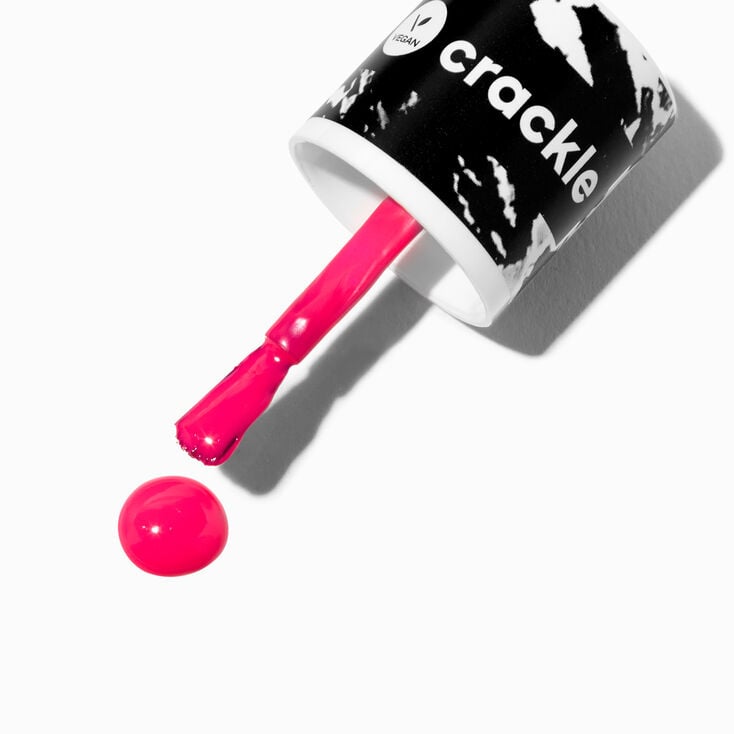 Pink &amp; White Crackle Vegan Nail Polish Set - 2 Pack,