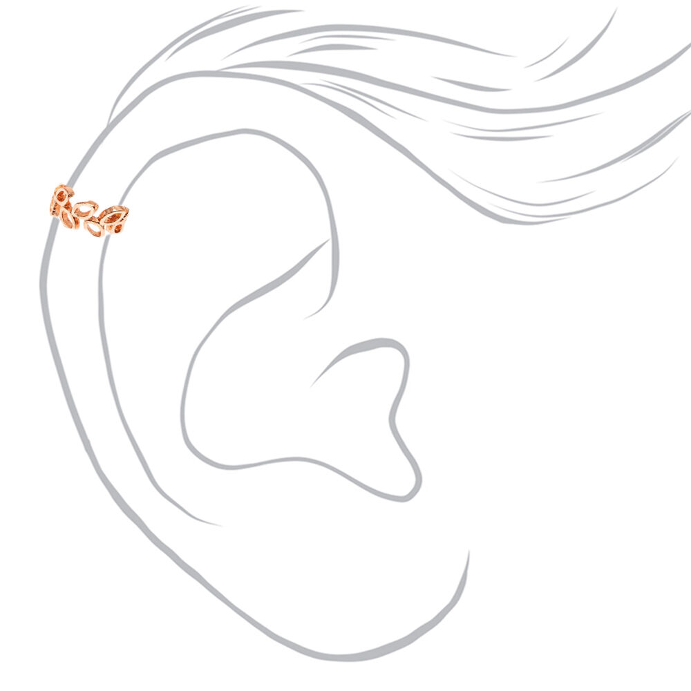 Rose Gold-tone Tone Open Leaves Ear Cuff,
