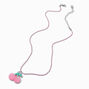 Textured Cherry Pink Beaded Pendant Necklace,