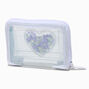 Shaker Heart Clear Zip Around Wallet,