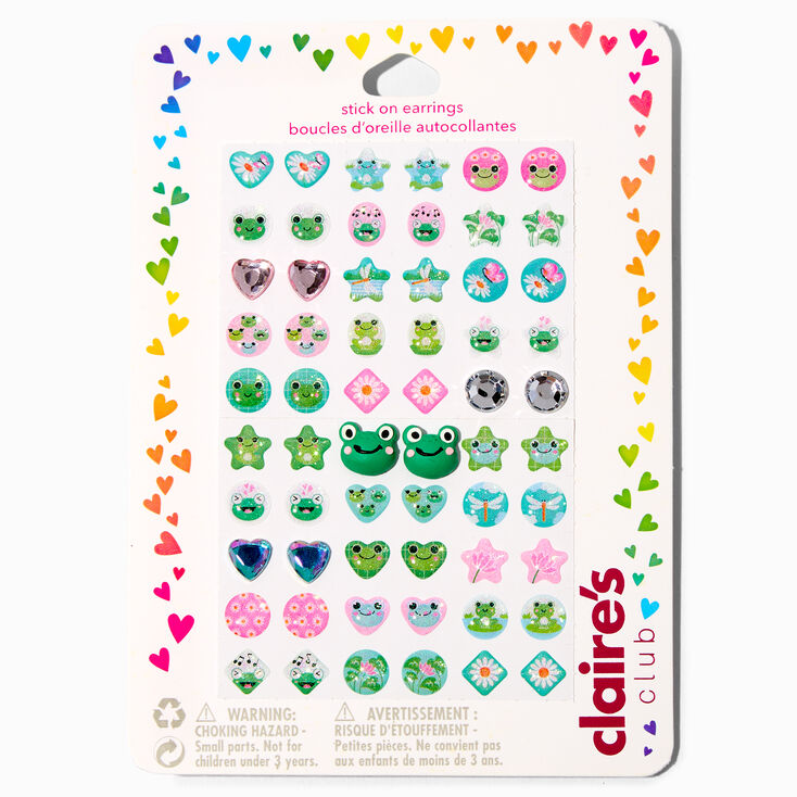 Claire's Club Pink Cat Stick On Earrings - 30 Pack