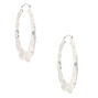 Silver 60MM Bamboo Hoop Earrings,