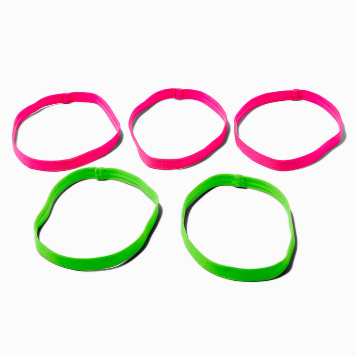 Neon Pink & Green Sport Headwraps - 5 Pack