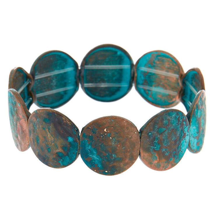 Patina Disk Stretch Bracelet,