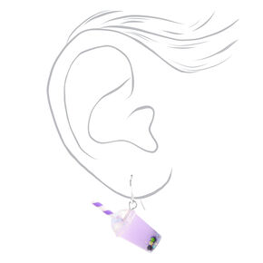 Purple Bubble Tea Drop Earrings,