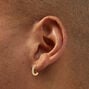 C LUXE by Claire&#39;s Gold-tone Titanium Cubic Zirconia Flat Back Hoop Earrings,