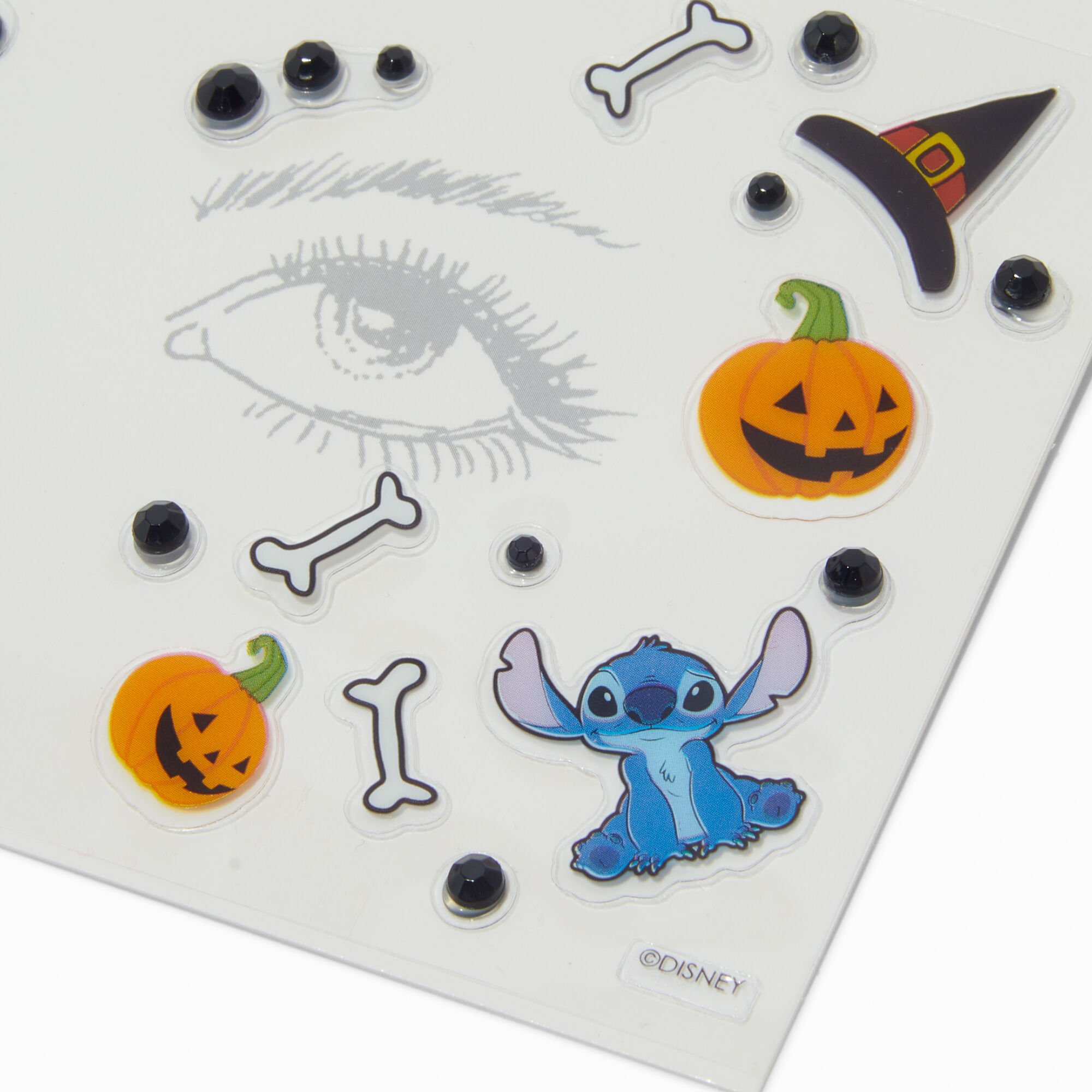 Disney Stitch Halloween Gemstones Face Stickers - 29 Pack,