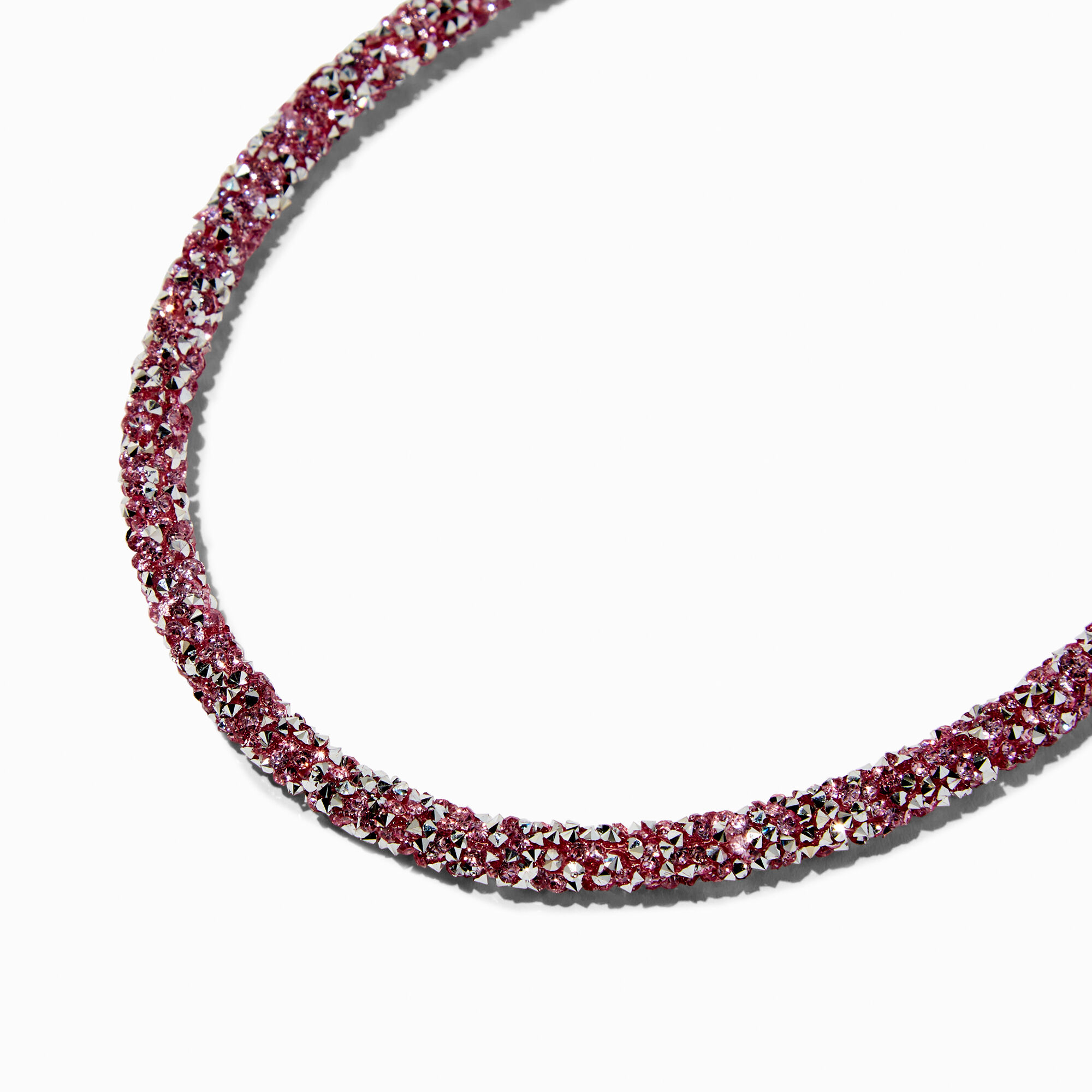 View Claires Club Glitter Necklace Pink information
