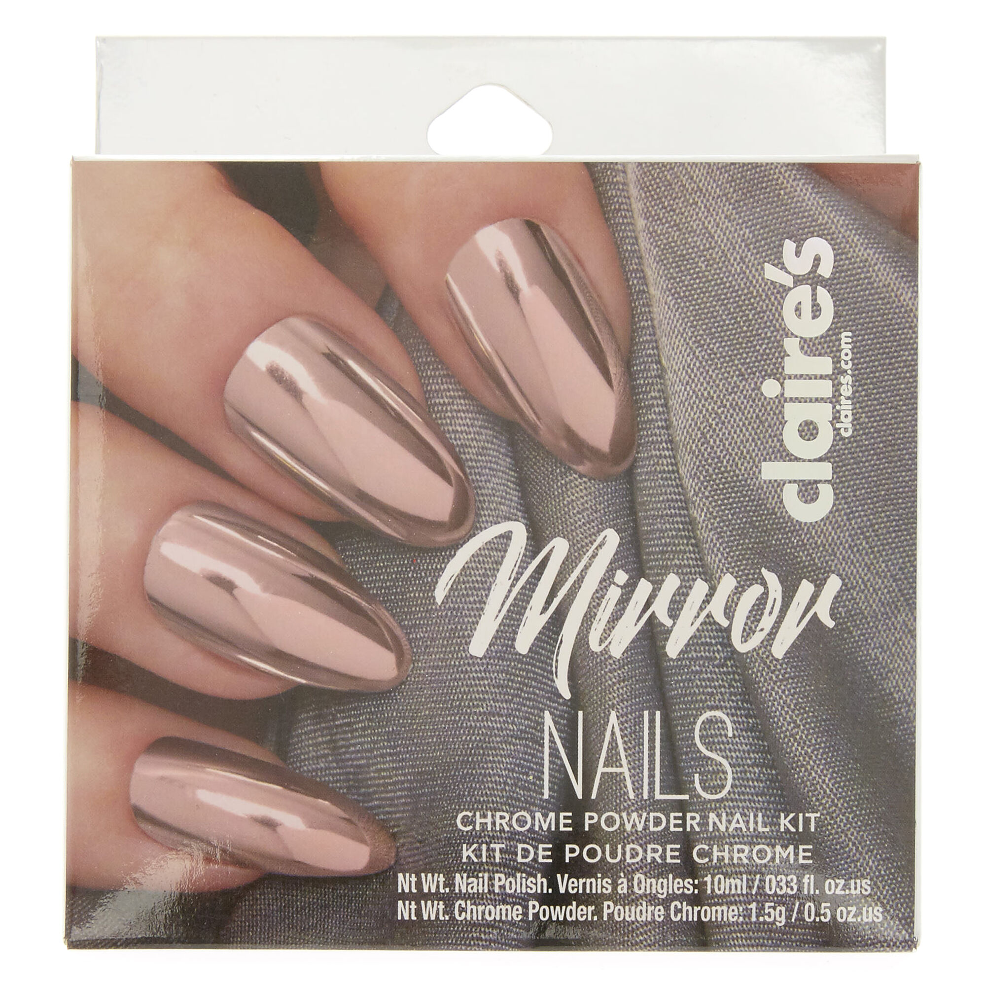 Pink Chrome Powder Nails Set Claire S Us Pink Chrome Powder Nails Set