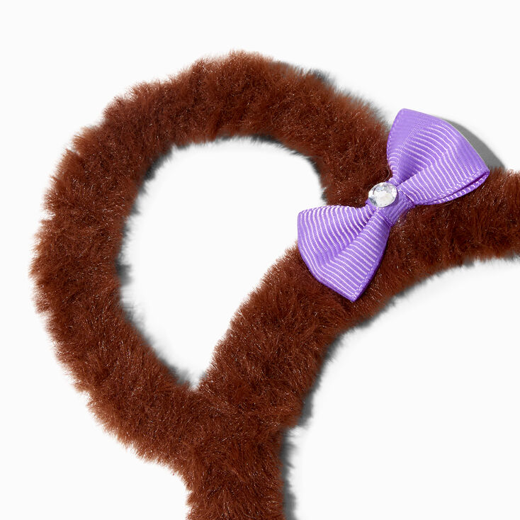 Claire&#39;s Club Furry Bear Ear Bow Headband,