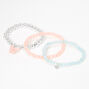 Pastel Butterfly Charm Beaded Stretch Bracelets - 3 Pack,