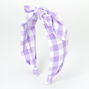 Purple Gingham Knotted Headband,