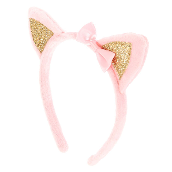 Claire&#39;s Club Plush Cat Ears Headband - Pink,