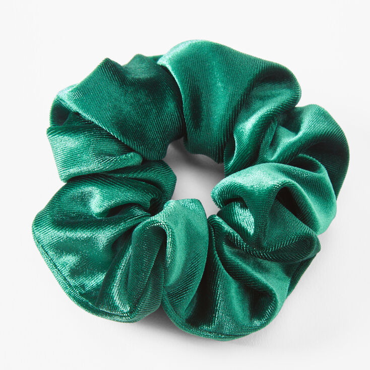 Medium Flat Velvet Hair Scrunchie - Emerald,