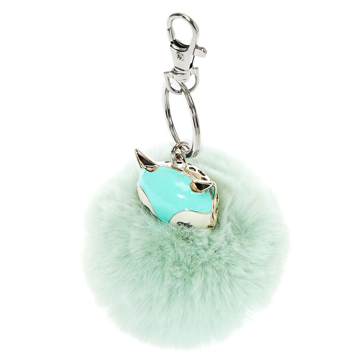 Trixie the Fox Pom Pom Keychain - Mint,