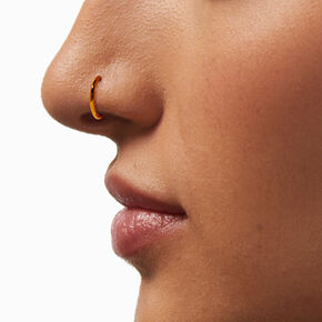 Anneau et clous pour piercing de nez 1,0&nbsp;mm en titane couleur dor&eacute;e - Lot de 3,