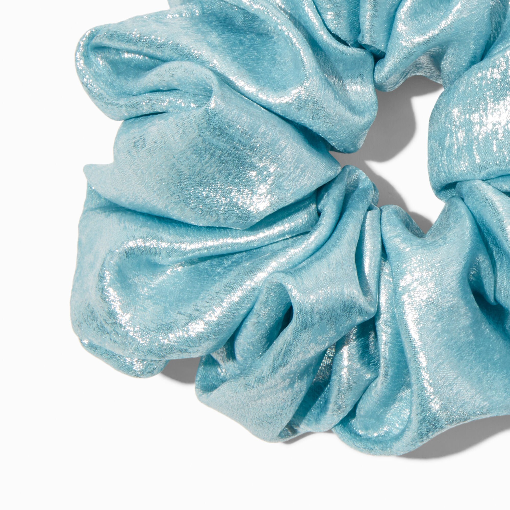 Giant Satin Light Blue Hair Scrunchie,