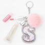 Initial Pink Lip Gloss Keychain - S,