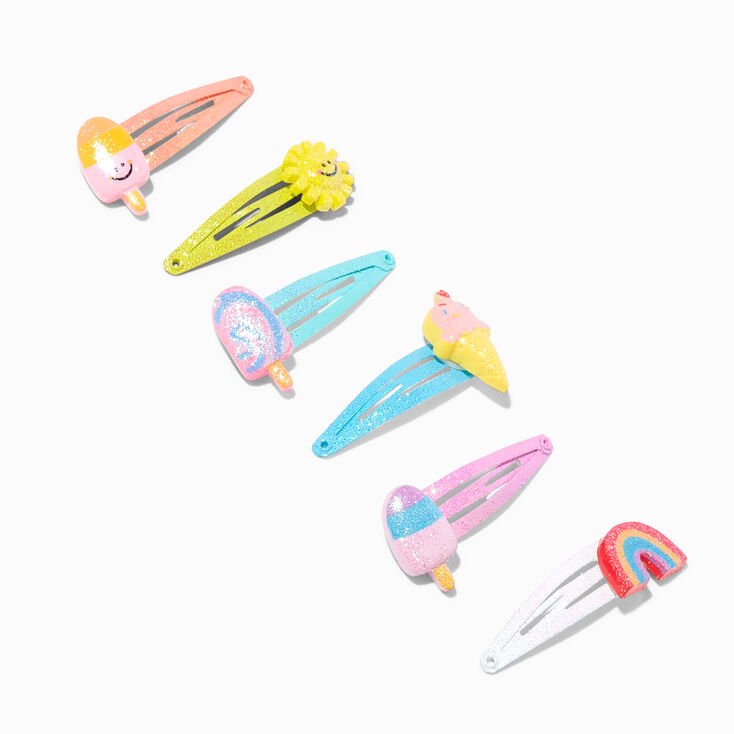 Claire&#39;s Club Summer Dessert Snap Hair Clips - 6 Pack,