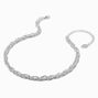 Silver-tone Twisted Rope Chain Necklace,