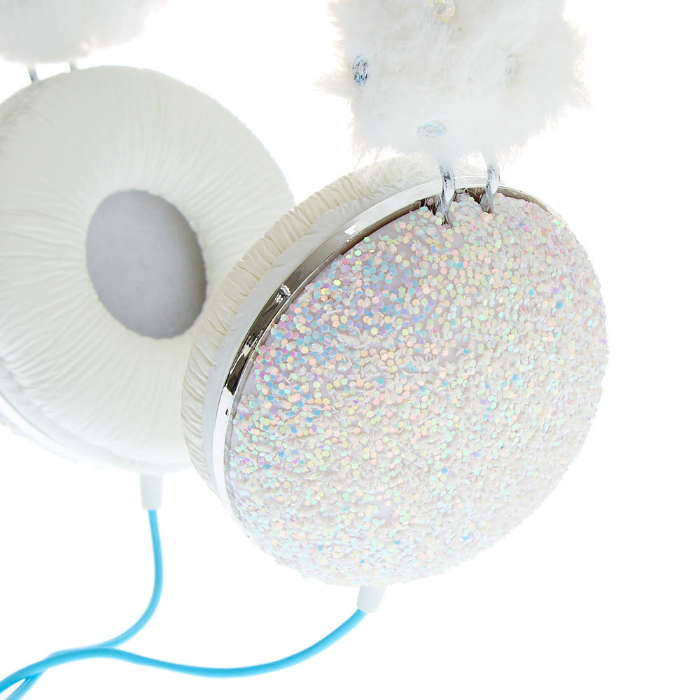 Casque audio licorne pailleté - Blanc,