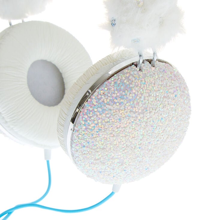 Glitter Unicorn Headphones - White,