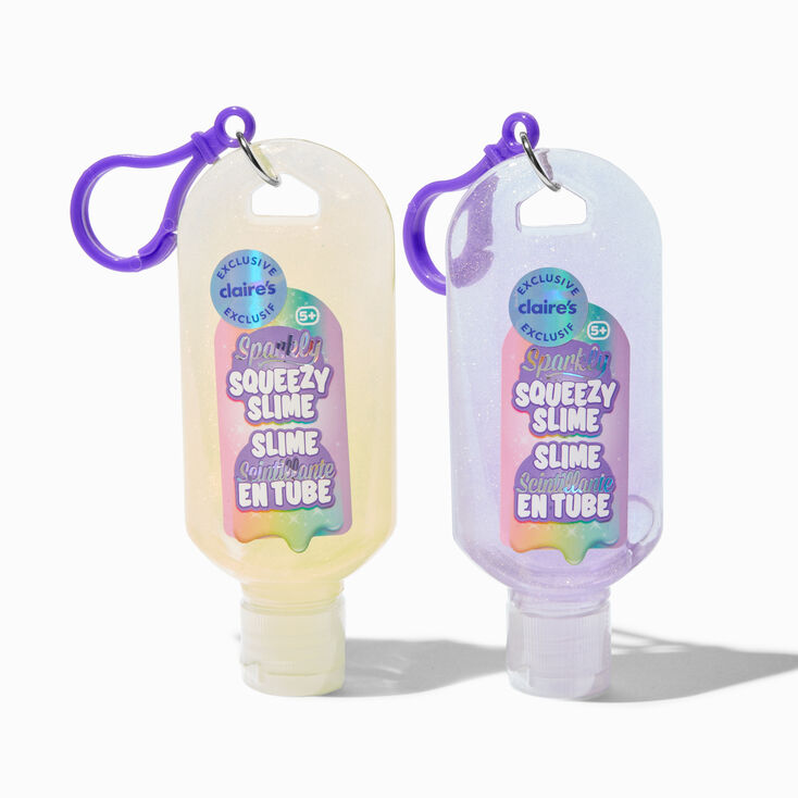 Claire&#39;s Exclusive Sparkly Squeezy Slime Keyring &ndash; Styles Vary,