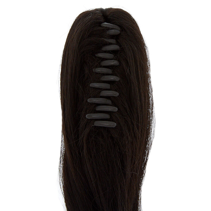 Extra Long Faux Hair Extensions Ponytail Claw - Black | Claire's