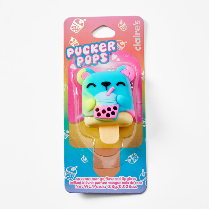 Pucker Pops Bubble Tea Bear Lip Gloss - Coconut Mango,